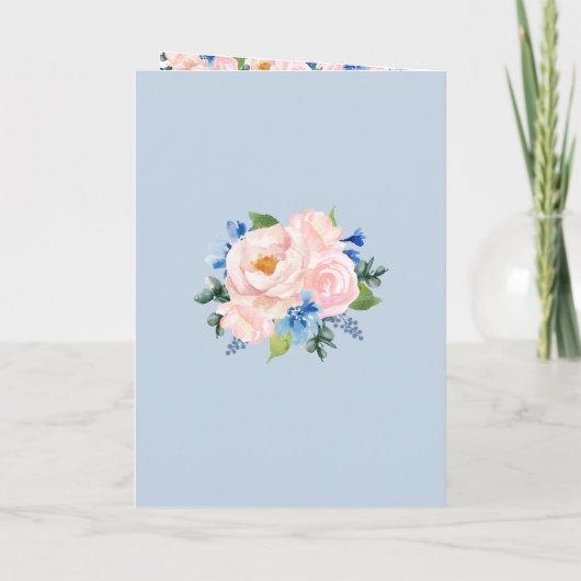 Geometrische mosterd Blauwe Roze Floral Order of S Programma (Achterkant)