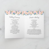 Geometrische mosterd Blauwe Roze Florale bruiloft Programma (Binnen)