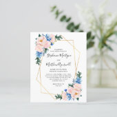 Geometrische mosterd Blue Blush Pink Budget Wedden (Staand voorkant)