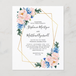 Geometrische mosterd Blue Blush Pink Budget Wedden