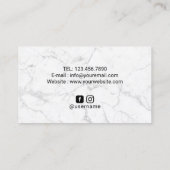 Geometrische mosterd Blue Floral Marble Beauty Sal Visitekaartje (Achterkant)