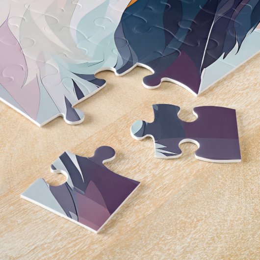 Geometrische motieven abstracte hond bernese berg legpuzzel (Zijkant)