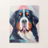 Geometrische motieven abstracte hond bernese berg legpuzzel (Verticaal)