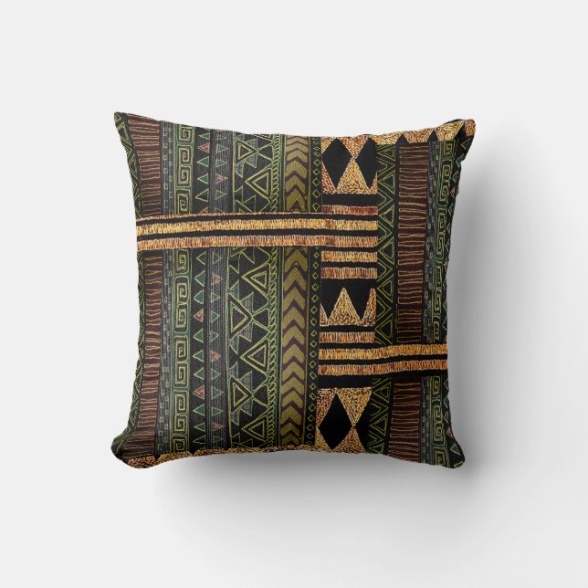 Geometrische motieven modderdoek werpkussen kussen (Voorkant)