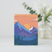 Geometrische Mountain Sunset Briefkaart (Staand voorkant)