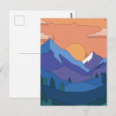 Geometrische Mountain Sunset Briefkaart (Voorkant / Achterkant)