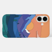 Geometrische Mountain Sunset Case-Mate iPhone Case (Achterkant (horizontaal))