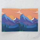 Geometrische Mountain Sunset Kaart (Binnen)