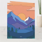 Geometrische Mountain Sunset Kaart (Achterkant)