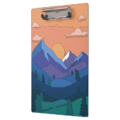 Geometrische Mountain Sunset Klembord (Links)