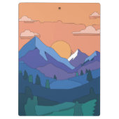 Geometrische Mountain Sunset Klembord (Achterkant)
