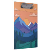 Geometrische Mountain Sunset Klembord (Rechts)