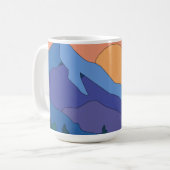 Geometrische Mountain Sunset Koffiemok (Voorkant links)