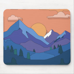 Geometrische Mountain Sunset Muismat