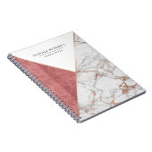 Geometrische mousserende roze en goudmarmer-laptop notitieboek (Rechterzijde)