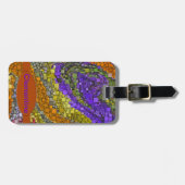 Geometrische mozaïek abstracte aardetinten op maat bagagelabel (Voorkant horizontaal)