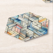 Geometrische mozaïek kartonnen onderzetters (Schuin)