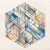 Geometrische mozaïek kartonnen onderzetters (Voorkant)