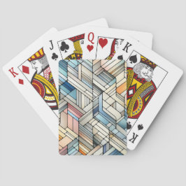 Geometrische mozaïek pokerkaarten