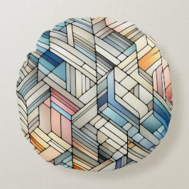 Geometrische mozaïek rond kussen
