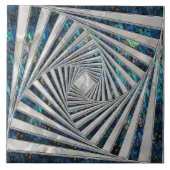 Geometrische mozaïek spiraal - Abalone Pearl Tegeltje (Voorkant)