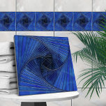 Geometrische Mozaïek Spiraal - Blauw Marmer Tegeltje<br><div class="desc">Geometrische Mozaïek Spiraal - Blauw Marmer</div>