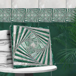 Geometrische Mozaïek Spiraal - Groen Marmer en Par Tegeltje<br><div class="desc">Geometrische Mozaïek Spiraal - Groen Marmer en Parel</div>