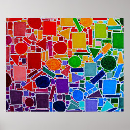 Geometrische mozaïek van kleurengrafiek poster