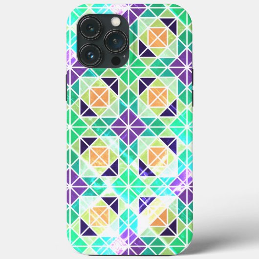 Geometrische mozaïekDesign Hoesje-Mate iPhone Case (Achterkant)
