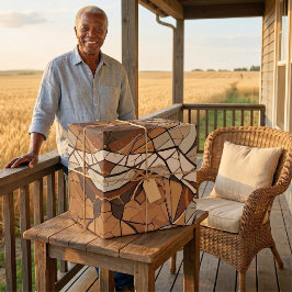 Geometrische mozaïekpensioencadeaus voor boeren pa cadeaupapier