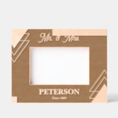 Geometrische Mr. Mrs. Couple Custom Wood Afbeeldin Gegraveerde Lijstjes (Voorkant)