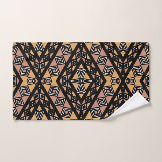 Geometrische Mudcloth Bogolan Handdoek Set (Handdoek)
