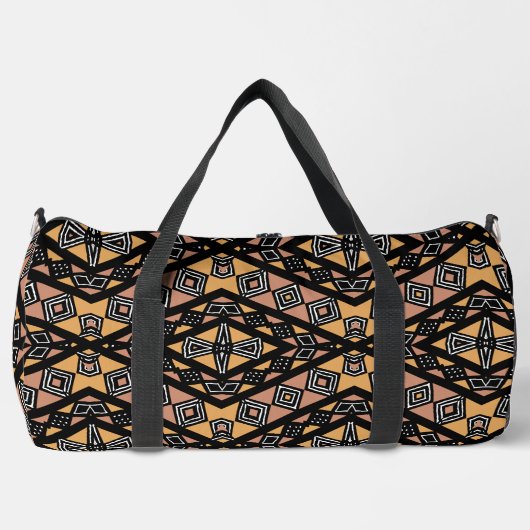 Geometrische Mudcloth Bogolan Print Duffle Bag Plunjezak (Voorkant)