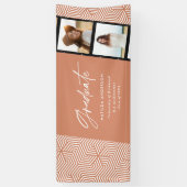 Geometrische multi-fototerracotta graduatie party spandoek (Verticaal)