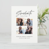Geometrische multi-fototypografie afstuderen paars aankondiging (Staand voorkant)
