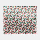 Geometrische Munt Oranje Tile Pattern Fleece Blank Deken (Voorkant (Horizontaal))