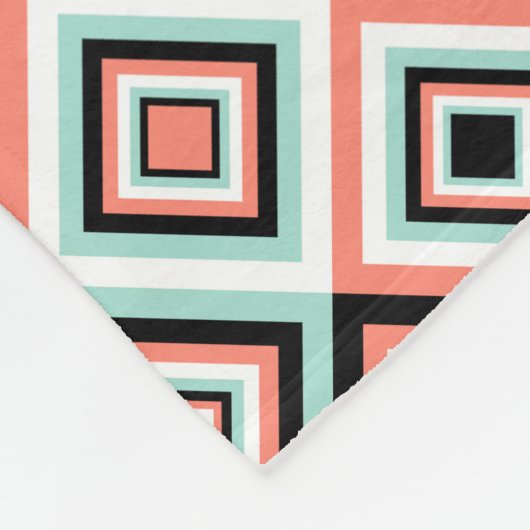 Geometrische Munt Oranje Tile Pattern Fleece Blank Deken (Hoek)