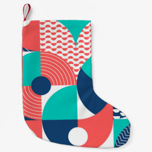 Geometrische muurachtergrond. Moderne stijl vintag Kleine Kerstsok