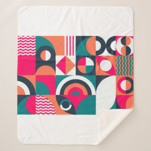 Geometrische muurachtergrond. Moderne stijl vintag Sherpa Deken