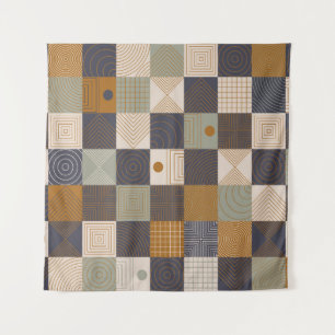Geometrische muurachtergrond. Moderne stijl vintag Wandkleed
