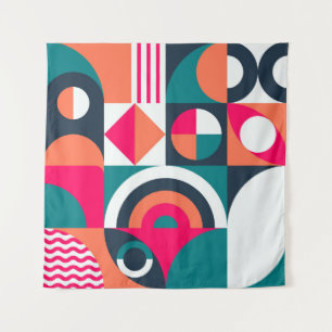 Geometrische muurachtergrond. Moderne stijl vintag Wandkleed