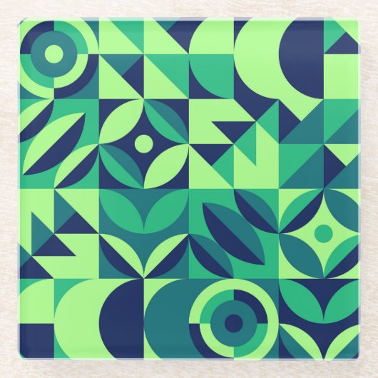 Geometrische muurschildering: modern  design. glazen onderzetter (Voorkant)