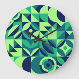 Geometrische muurschildering: modern  design. grote klok