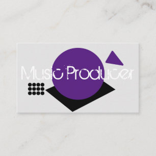 Geometrische muziekproducent DJ-logo paarse vormen Visitekaartje