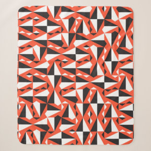 Geometrische naadloos textielpatroon in rood, sherpa deken