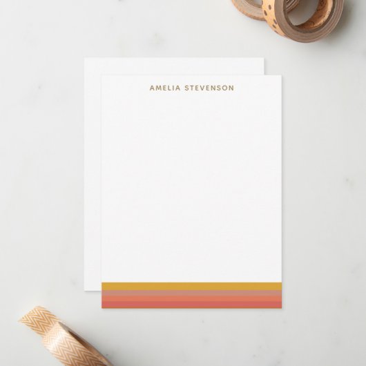 Geometrische naam Oranje en gele wapenstropen Notitiekaartje (Voorkant / Achterkant in situ)