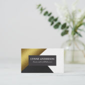 Geometrische nama gouden leer golvende kleur blokk visitekaartje (Staand voorkant)