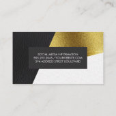 Geometrische nama gouden leer golvende kleur blokk visitekaartje (Achterkant)