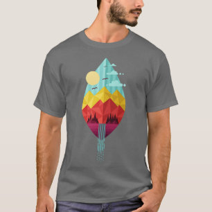 Geometrische Natuur bladveer T-shirt