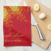 Geometrische natuur met aangepaste teksthanddoek theedoek (Quarter Fold)